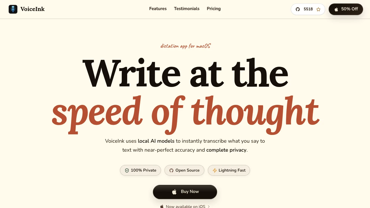 VoiceInk product interface