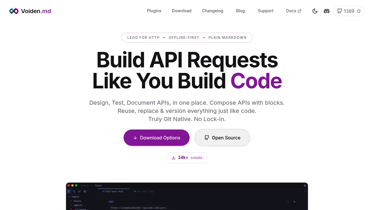 Voiden product interface