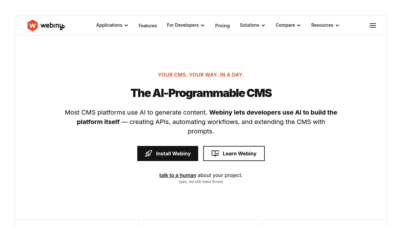 Webiny product interface
