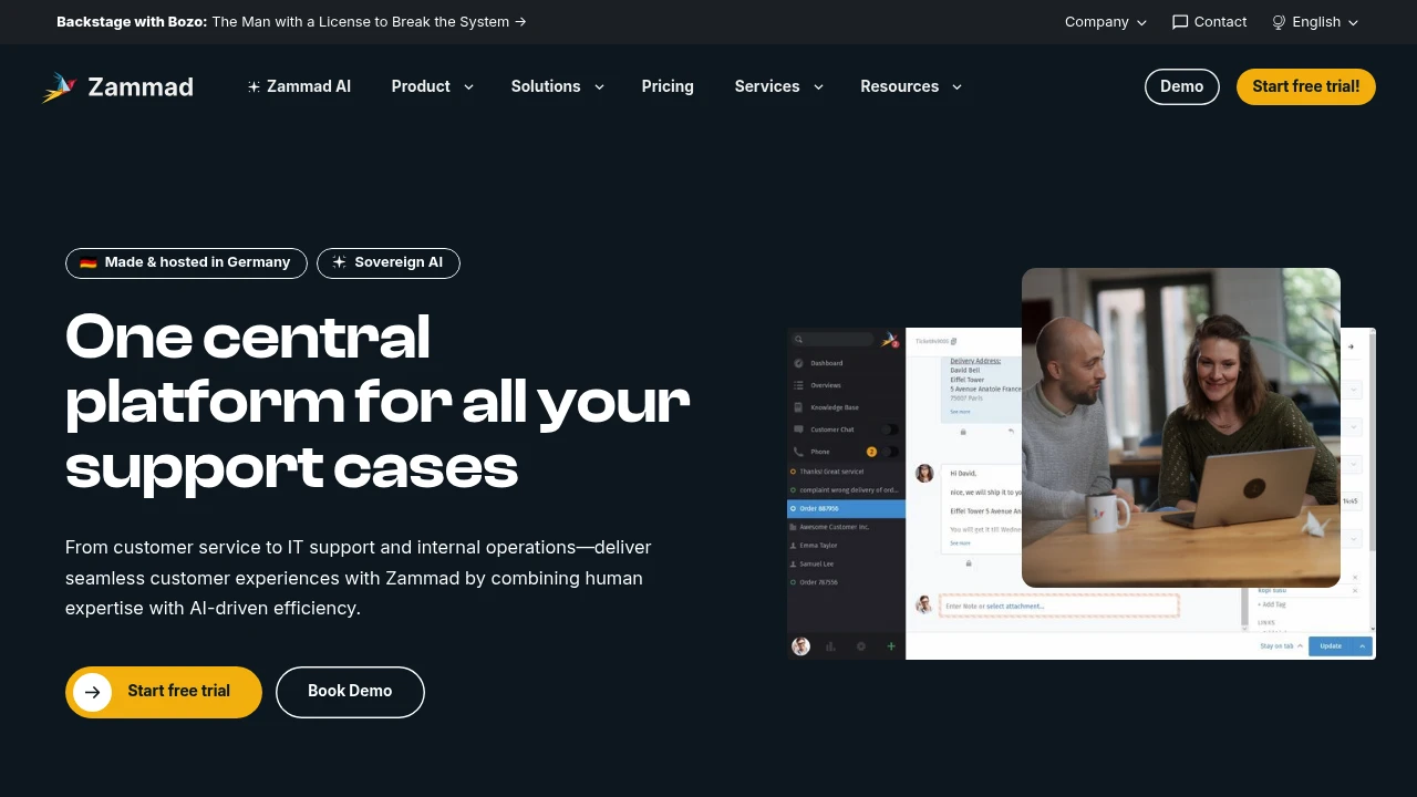 Zammad product interface