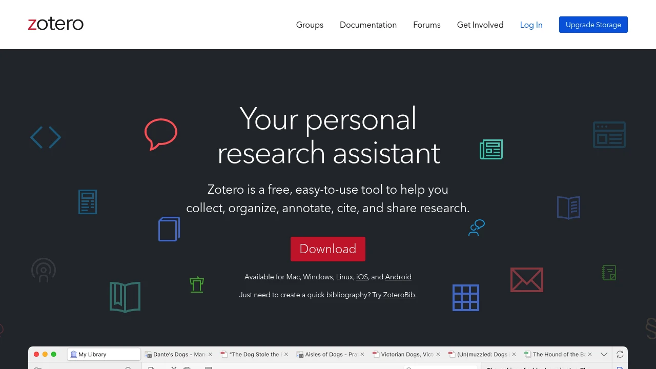 Zotero product interface